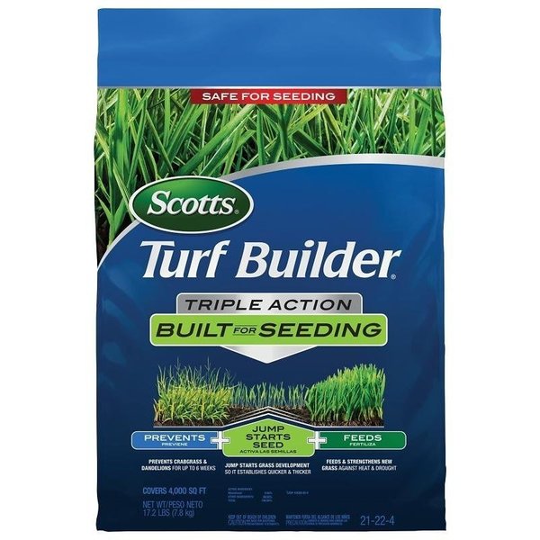 Scotts Turf Builder TripleAction Lawn Fertilizer, Solid, Fertilizer, OffWhite, 173 lb Bag 23001